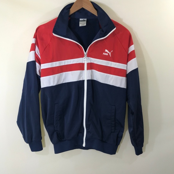 red white and blue puma jacket